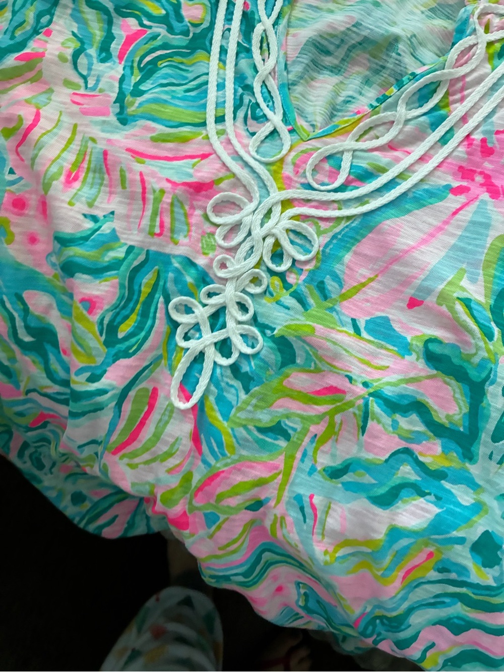 Lilly Pulitzer Multicolor Floral/Tropical Tunic - Pink Green Blue - Picture 4 of 4